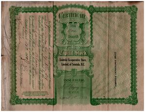 Reverse side of Sander Hayrynen Certificate for Shares