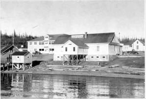 A photo of the Sointula Cooperative Stores-Old and New