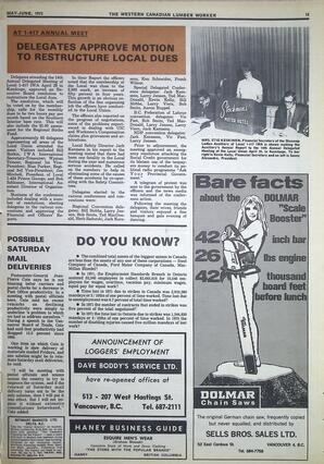   The Western Canadian Lumber Worker, Vol. XL No. 4, May-Jun. 1972   , page 15