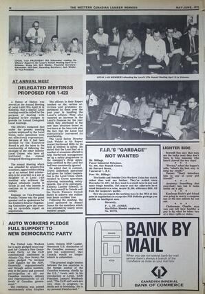   The Western Canadian Lumber Worker, Vol. XL No. 4, May-Jun. 1972   , page 10