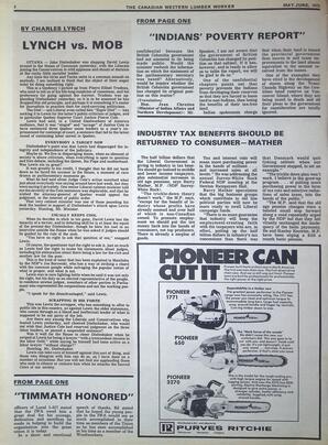   The Western Canadian Lumber Worker, Vol. XL No. 4, May-Jun. 1972   , page 2
