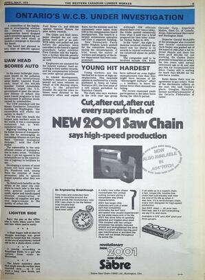   The Western Canadian Lumber Worker, Vol. XL No. 3, Apr.-May 1972   , page 13