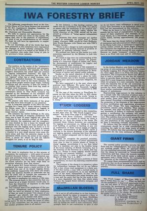   The Western Canadian Lumber Worker, Vol. XL No. 3, Apr.-May 1972   , page 6