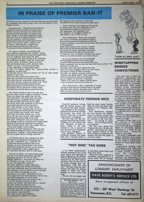   The Western Canadian Lumber Worker, Vol. XL No. 3, Apr.-May 1972   , page 2