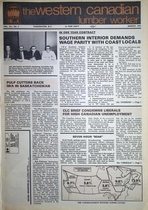   The Western Canadian Lumber Worker, Vol. XL No. 2, Mar. 1972   , page 1