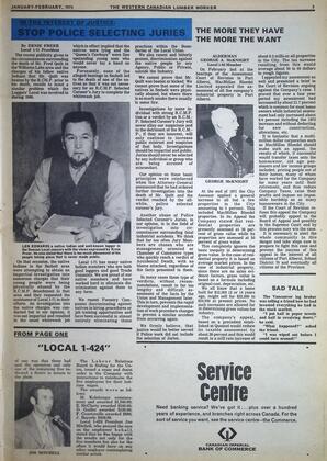   The Western Canadian Lumber Worker, Vol. XL No. 1, Jan.-Feb. 1972   , page 3