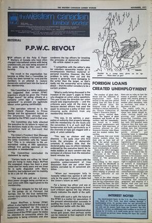   The Western Canadian Lumber Worker, Vol. XXXIX No. 10, Nov. 1971   , page 16