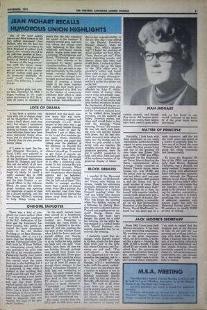   The Western Canadian Lumber Worker, Vol. XXXIX No. 10, Nov. 1971   , page 11