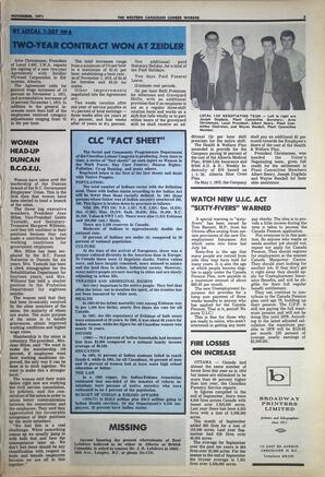   The Western Canadian Lumber Worker, Vol. XXXIX No. 10, Nov. 1971   , page 3