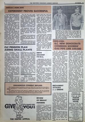   The Western Canadian Lumber Worker, Vol. XXXIX No. 9, Oct. 1971   , page 8