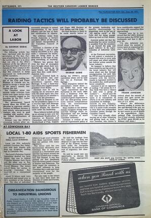   The Western Canadian Lumber Worker, Vol. XXXIX No. 8, Sep. 1971   , page 11
