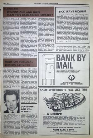   The Western Canadian Lumber Worker, Vol. XXXIX No. 4, Apr. 1971   , page 9