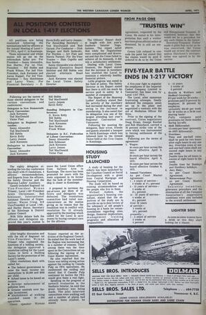   The Western Canadian Lumber Worker, Vol. XXXIX No. 4, Apr. 1971   , page 2
