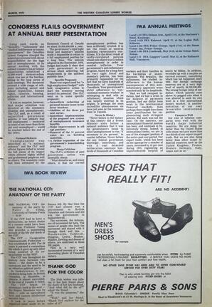   The Western Canadian Lumber Worker, Vol. XXXIX No. 3, Mar. 1971   , page 9