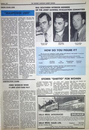   The Western Canadian Lumber Worker, Vol. XXXIX No. 3, Mar. 1971   , page 3