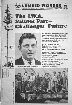   The Western Canadian Lumber Worker, BC Centennial Special Edition, Jan. 1971   , page 1