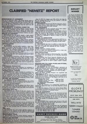   The Western Canadian Lumber Worker, Vol. XXXVIII No.6, Sep. 1970   , page 9