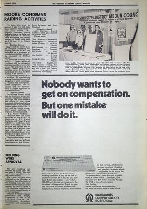   The Western Canadian Lumber Worker, Vol. XXXVIII No.5, Aug. 1970   , page 11