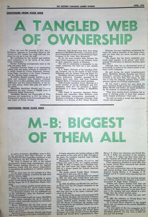   The Western Canadian Lumber Worker, Vol. XXXVIII No.4, Apr. 1970   , page 10