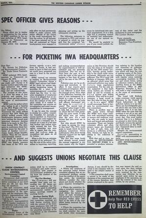  The Western Canadian Lumber Worker, Vol. XXXVIII No.3, Mar. 1970   , page 9