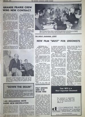   The Western Canadian Lumber Worker, Vol. XXXVIII No.2, Feb. 1970   , page 3