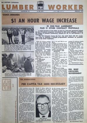   The Western Canadian Lumber Worker, Vol. XXXVIII No.2, Feb. 1970   , page 1