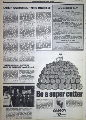   The Western Canadian Lumber Worker, Vol. XXXVIII No.1, Jan. 1970   , page 10