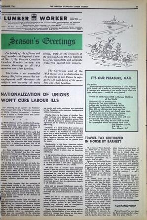   The Western Canadian Lumber Worker, Vol. XXXVII, No. 14, Dec. 1969   , page 11