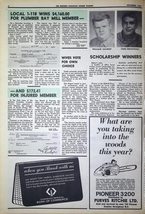   The Western Canadian Lumber Worker, Vol. XXXVII, No. 13, Nov. 1969   , page 2