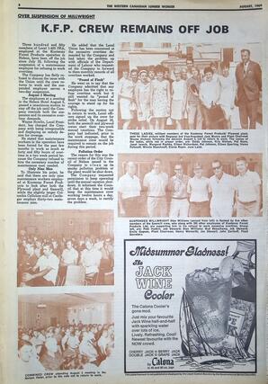  The Western Canadian Lumber Worker, Vol. XXXVII, No. 10, Aug. 1969   , page 8