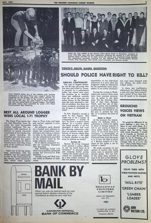   The Western Canadian Lumber Worker, Vol. XXXVII, No. 9, Jul. 1969   , page 9