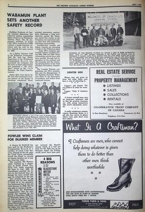  The Western Canadian Lumber Worker, Vol. XXXVII, No. 7, May 1969   , page 4