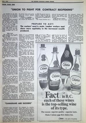   The Western Canadian Lumber Worker, Vol. XXXVII, No. 7, May 1969   , page 3