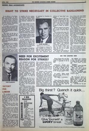   The Western Canadian Lumber Worker, Vol. XXXVII, No. 6, Apr. 1969   , page 11