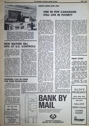   The Western Canadian Lumber Worker, Vol. XXXVII, No. 6, Apr. 1969   , page 10