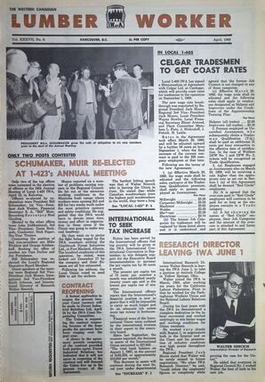   The Western Canadian Lumber Worker, Vol. XXXVII, No. 6, Apr. 1969   , page 1