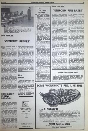   The Western Canadian Lumber Worker, Vol. XXXVII, No. 5, 2nd Issue Mar. 1969   , page 7