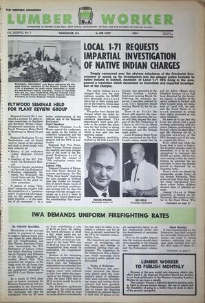   The Western Canadian Lumber Worker, Vol. XXXVII, No. 5, 2nd Issue Mar. 1969   , page 1
