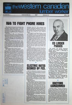   The Western Canadian Lumber Worker, Vol. XLVIII No. 4, Apr. 1980   , page 1