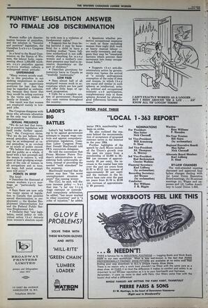   The Western Canadian Lumber Worker, Vol. XXXVI, No. 19, 1st Issue Oct. 1968   , page 10