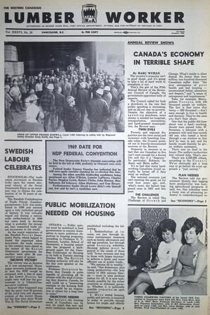   The Western Canadian Lumber Worker, Vol. XXXVI, No. 19, 1st Issue Oct. 1968   , page 1