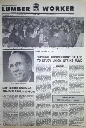   The Western Canadian Lumber Worker, Vol. XXXVI, No. 18, 2nd Issue Sep. 1968   , page 1