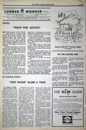   The Western Canadian Lumber Worker, Vol. XXXVI, No. 16, 2nd Issue Aug. 1968   , page 8