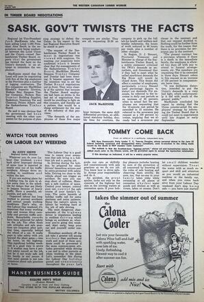   The Western Canadian Lumber Worker, Vol. XXXVI, No. 15, 1st Issue Aug. 1968   , page 7
