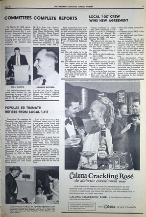   The Western Canadian Lumber Worker, Vol. XXXVI, No. 11, 1st Issue Jun. 1968   , page 9