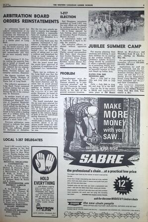   The Western Canadian Lumber Worker, Vol. XXXVI, No. 6, 2nd Issue Mar. 1968   , page 9
