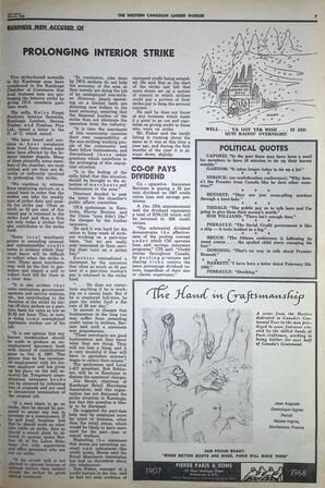   The Western Canadian Lumber Worker, Vol. XXXVI, No. 6, 2nd Issue Mar. 1968   , page 7
