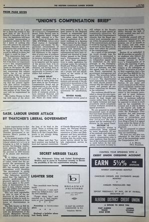   The Western Canadian Lumber Worker, Vol. XXXVI, No. 5, 1st Issue, Mar. 1968   , page 8