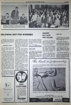   The Western Canadian Lumber Worker, Vol. XXXVI, No. 4, 2nd Issue Feb. 1968   , page 10