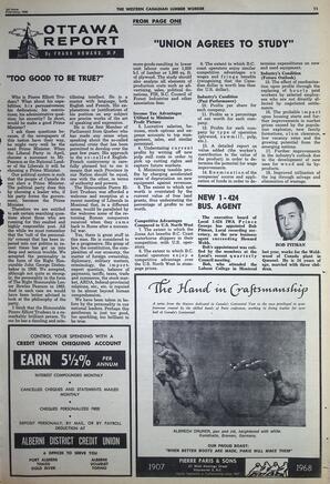   The Western Canadian Lumber Worker, Vol. XXXVI, No. 3, 1st Issue Feb. 1968   , page 11